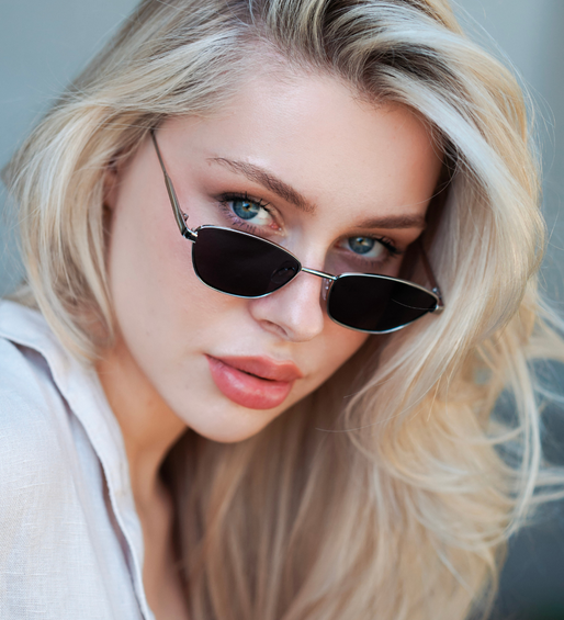 Metalowe małe srebrne oprawki okulary przeciwsłoneczne Girona Silver/Black