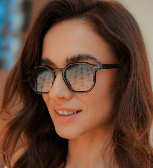 Owalne modne okulary przeciwsłoneczne damskie i męskie Sevilla Blue/Brown