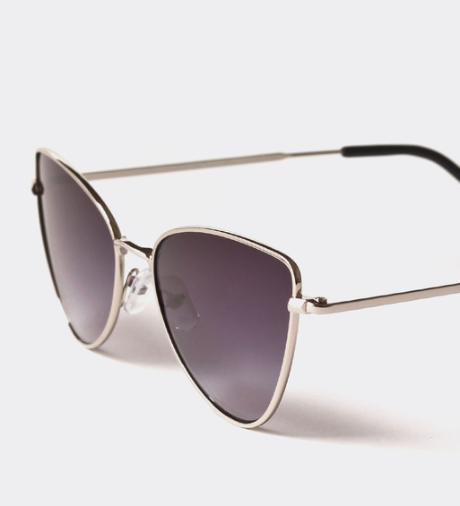 Metalowe srebrne okulary dla drobnej buzi Bilbao Black