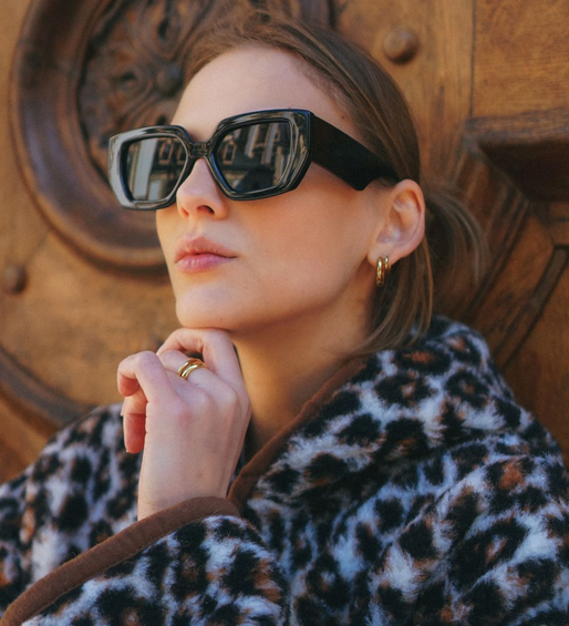 Duże kremowe okulary Bagheria Cream