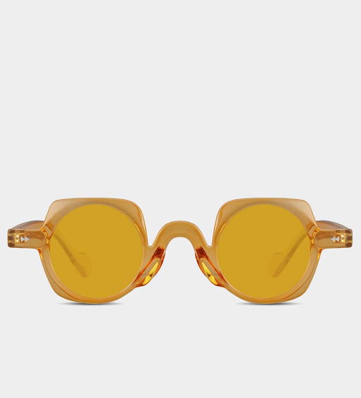 Żółte małe kwadratowe retro okulary przeciwsłoneczne Orlando Yellow