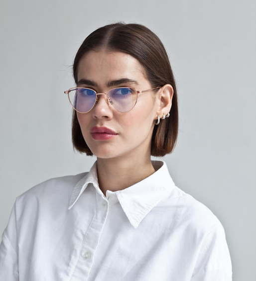 Okulary z kocim charakterem do komputera Vicenza Rose Gold