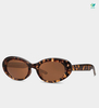 Owalne okulary przeciwsłoneczne retro UV400 panterka Diana Amber