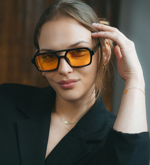 Okulary przeciwsłoneczne żółte soczewki Harper Black/Yellow