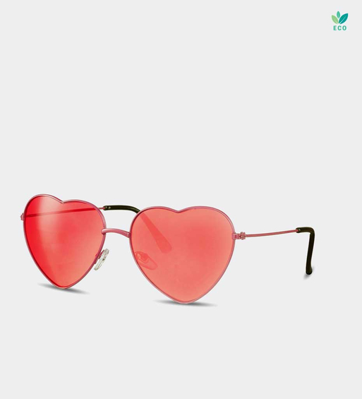 Serca czerwone metalowe okulary przeciwsłoneczne Lisbon Red