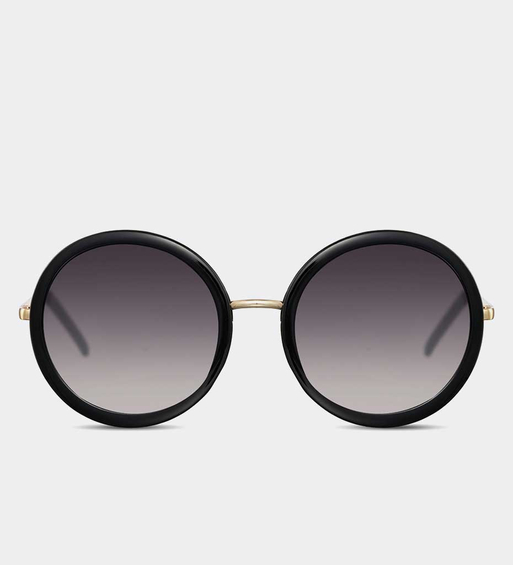 Okulary przeciwsłoneczne damskie okrągłe czarne UV Inga Black