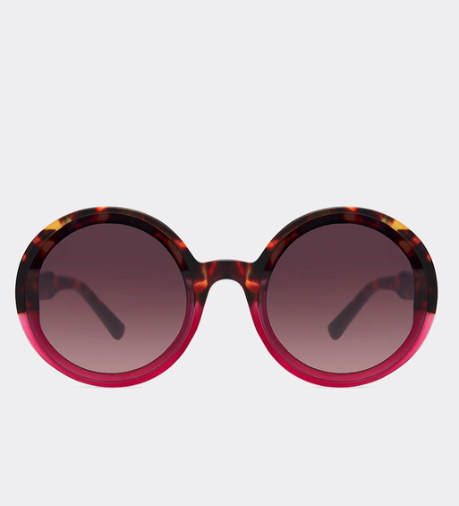 Okrągłe oversize okulary przeciwsłoneczne Bologna Red/Panther