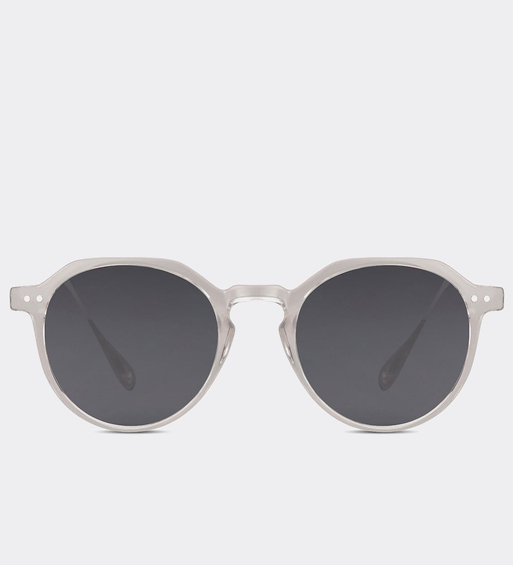 Okrągłe przezroczyste okulary przeciwsłoneczne z lekko przyciętą górą Doha Clear