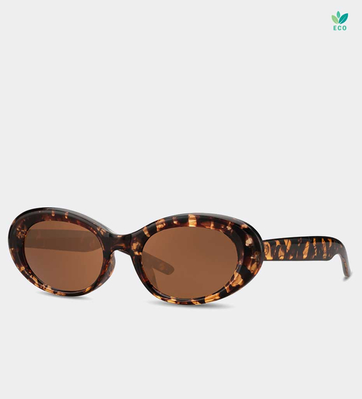 Owalne okulary przeciwsłoneczne retro UV400 panterka Diana Amber