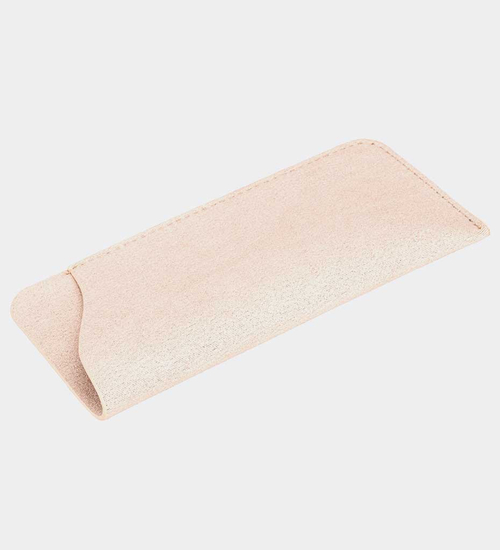 Beżowy sztywny pokrowiec na okulary