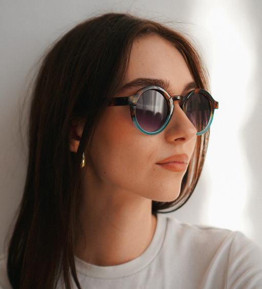 Okrągłe modne panterka okulary przeciwsłoneczne Kleo Panther/Blue