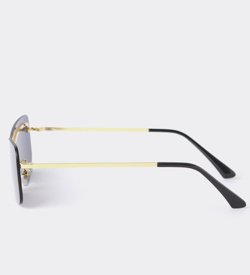 Futurystyczne Czarne Okulary Przeciwsłoneczne z Prostokątnymi Soczewkami Amman Black