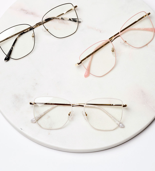 Metalowe białe oprawki i okulary damskie do komputera Olympia White