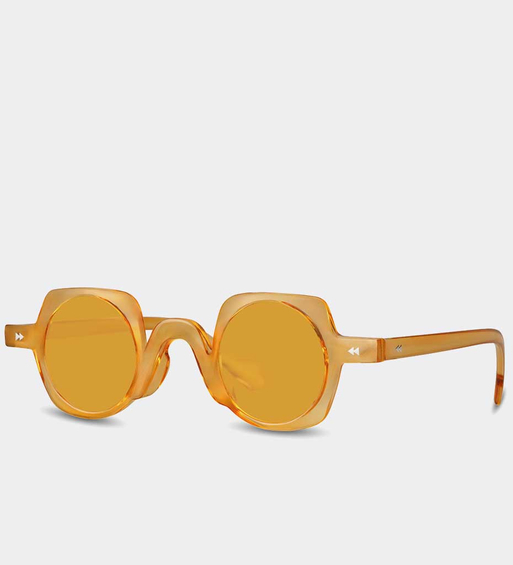 Żółte małe kwadratowe retro okulary przeciwsłoneczne Orlando Yellow