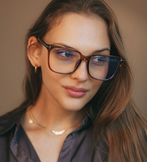 Okulary zerówki do komputera / okulary korekcyjne oversize Aria Tea