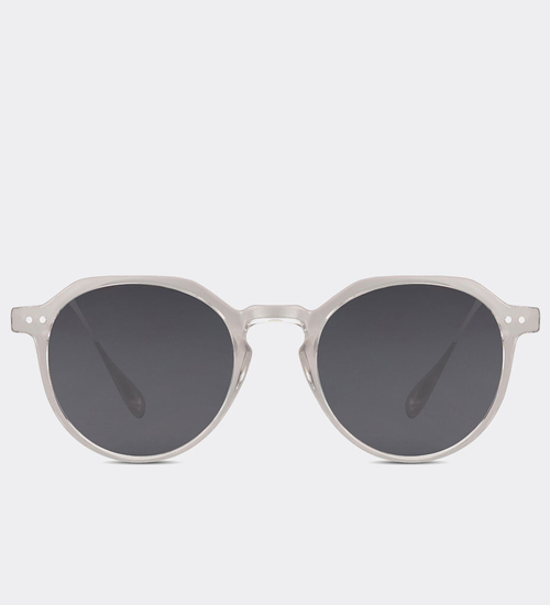 Okrągłe przezroczyste okulary przeciwsłoneczne z lekko przyciętą górą Doha Clear