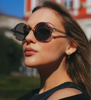 Okulary przeciwsłoneczne damskie okrągłe UV400 – Louisiana Grey