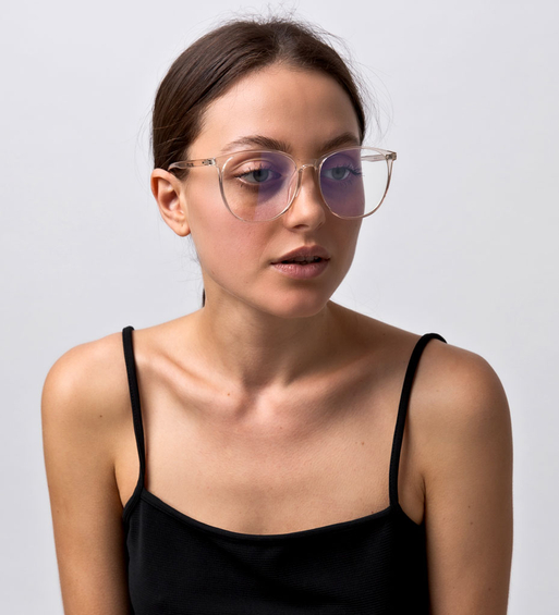 Przezroczyste okulary oversize do komputera Novara Tea