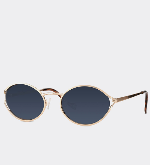 Małe złote owalne okulary przeciwsłoneczne UV400 Seoul Gold/Blue