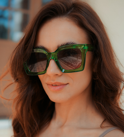 Ekologiczne okulary oversize UV400 Madagascar Green