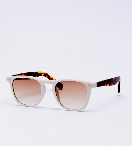 Kwadratowe okulary przeciwsłoneczne z gradientem i polaryzacją damskie i męskie Cardiff White/Panther