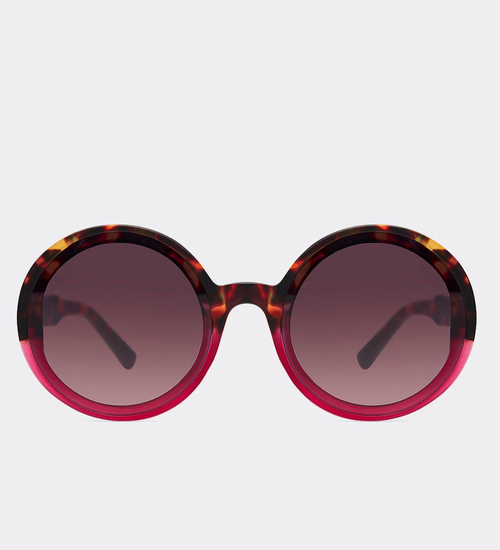Okrągłe oversize okulary przeciwsłoneczne Bologna Red/Panther