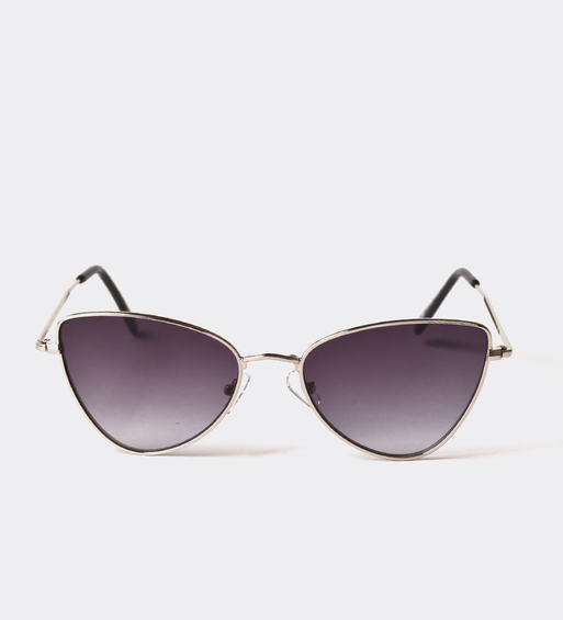 Metalowe srebrne okulary dla drobnej buzi Bilbao Black