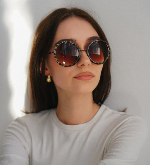 Okulary przeciwsłoneczne damskie okrągłe panterka UV Inga Panther