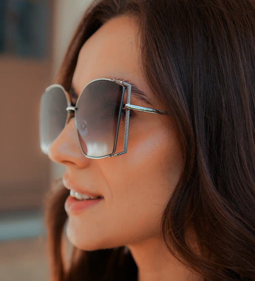 Klasyczne okulary przeciwsłoneczne oversize kocie oko Guinea Grey