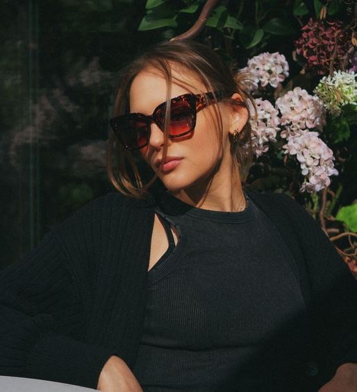 Duże okulary kocie oczy w panterkę z recyclingu Lisa Panther