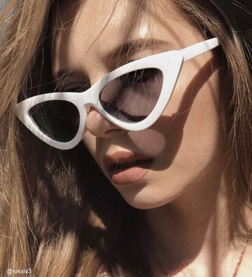 Białe okulary przeciwsłoneczne damskie kocie oczy Dijon White