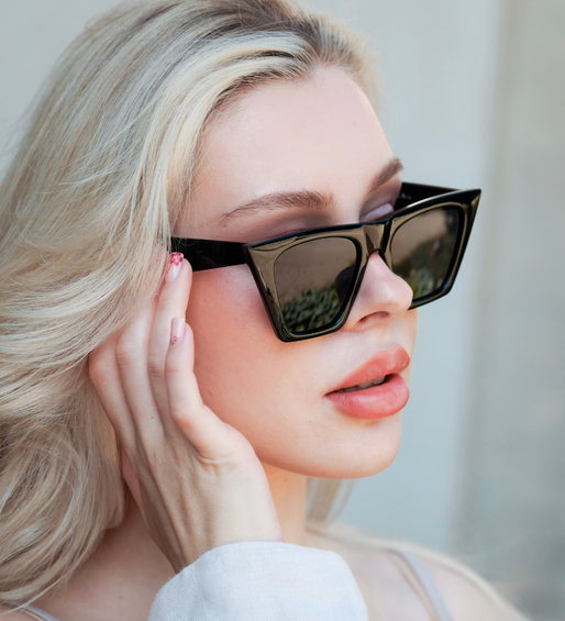 Modne czarne okulary koty Syracuze Black Bigger Size