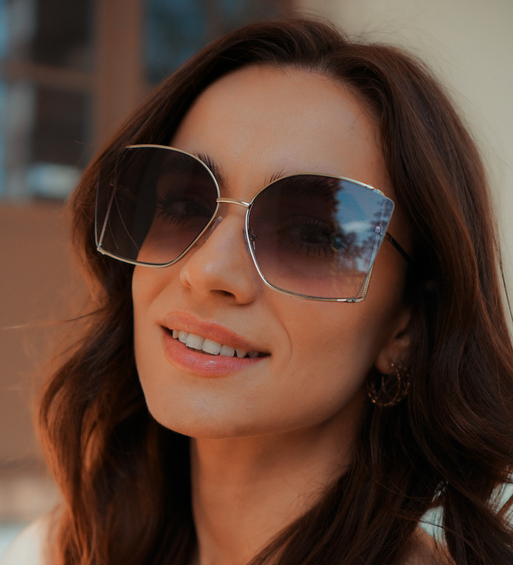 Klasyczne okulary przeciwsłoneczne oversize kocie oko Guinea Grey