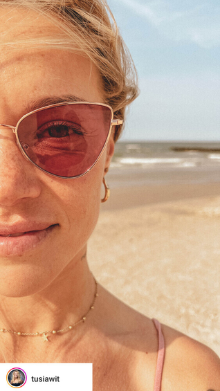 Różowe kocie okulary przeciwsłoneczne z metalową oprawką Bilbao Pink