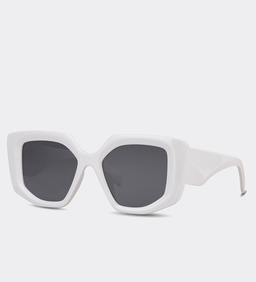 Okulary przeciwsłoneczne damskie białe oversize Alma White