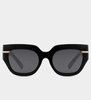 Pogrubione oprawki czarne koty okulary damskie przeciwsłoneczne Malaga Black