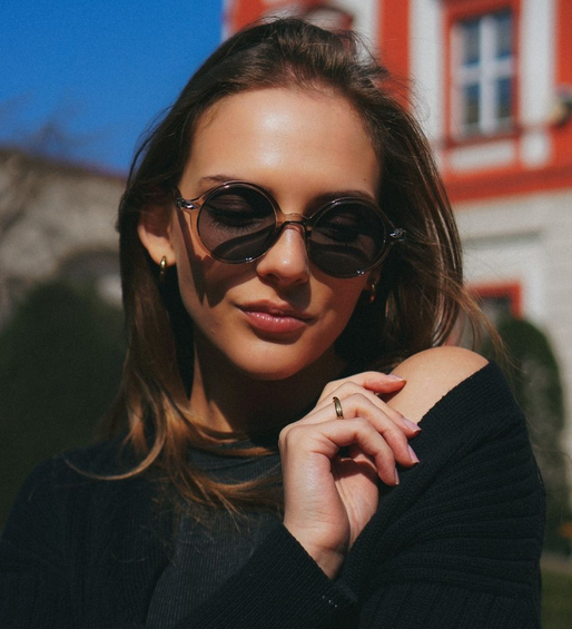 Okulary przeciwsłoneczne damskie okrągłe UV400 – Louisiana Grey