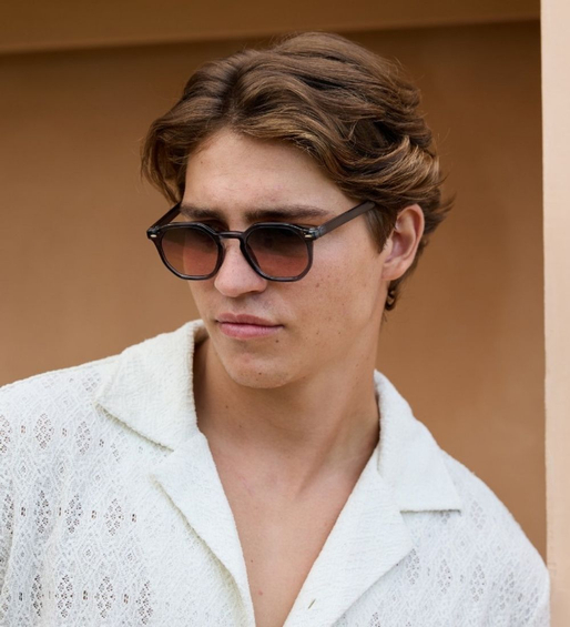 Owalne modne okulary przeciwsłoneczne damskie i męskie Sevilla Blue/Brown