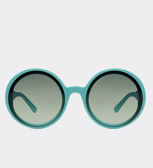 Okrągłe oversize okulary przeciwsłoneczne Bologna Turquoise