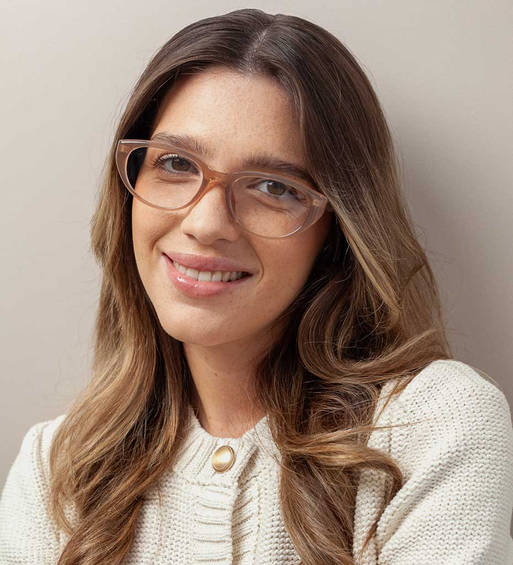 Okulary zerówki do komputera / okulary korekcyjne kocie oczy Mila Beige