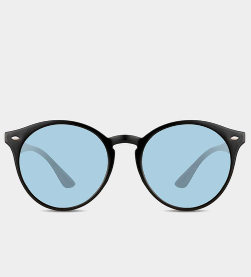 Okrągłe oprawki niebieskie szkła okulary przeciwsłoneczne z filtrem Heraklion Blue