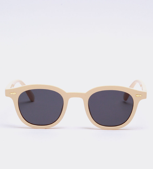 Okulary przeciwsłoneczne z beżowymi oprawkami Huston Beige