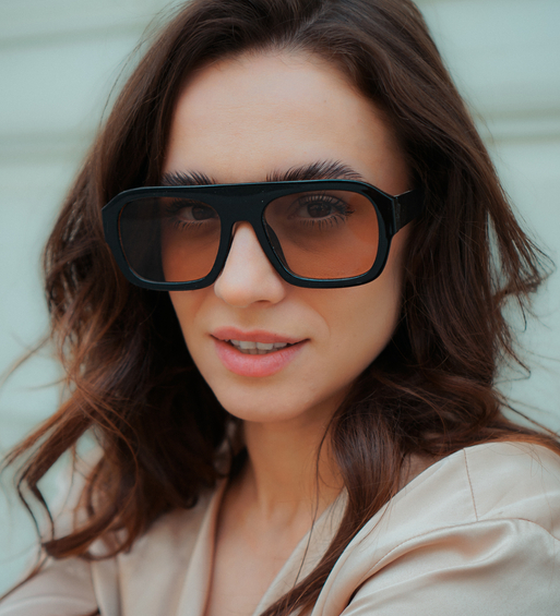 Oversize okulary przeciwsłoneczne pilotki Roma Black