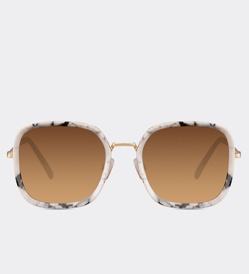 Kwadratowe okulary przeciwsłoneczne oversize UV400 Dali Marble White