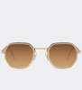 Kwadratowe okulary przeciwsłoneczne UV400 Kobe White/Brown