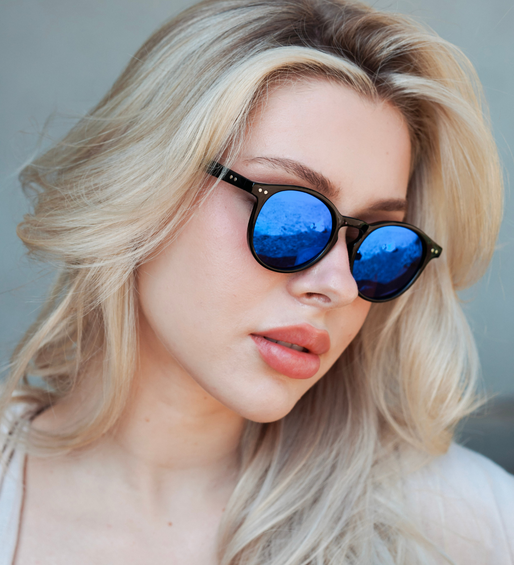 Okulary przeciwsłoneczne z polaryzacją okrągłe Washington Black/Blue