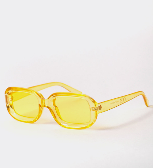 Okulary w stylu lat 90. prostokątne Seattle Yellow