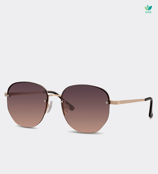 Okulary damskie bezramkowe Blanca Gold/Brown