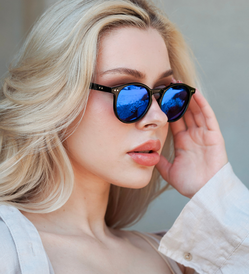 Okulary przeciwsłoneczne z polaryzacją okrągłe Washington Black/Blue