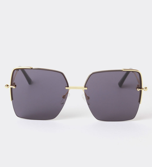 Modne okulary duże kwadratowe Mumbai Gold/Grey